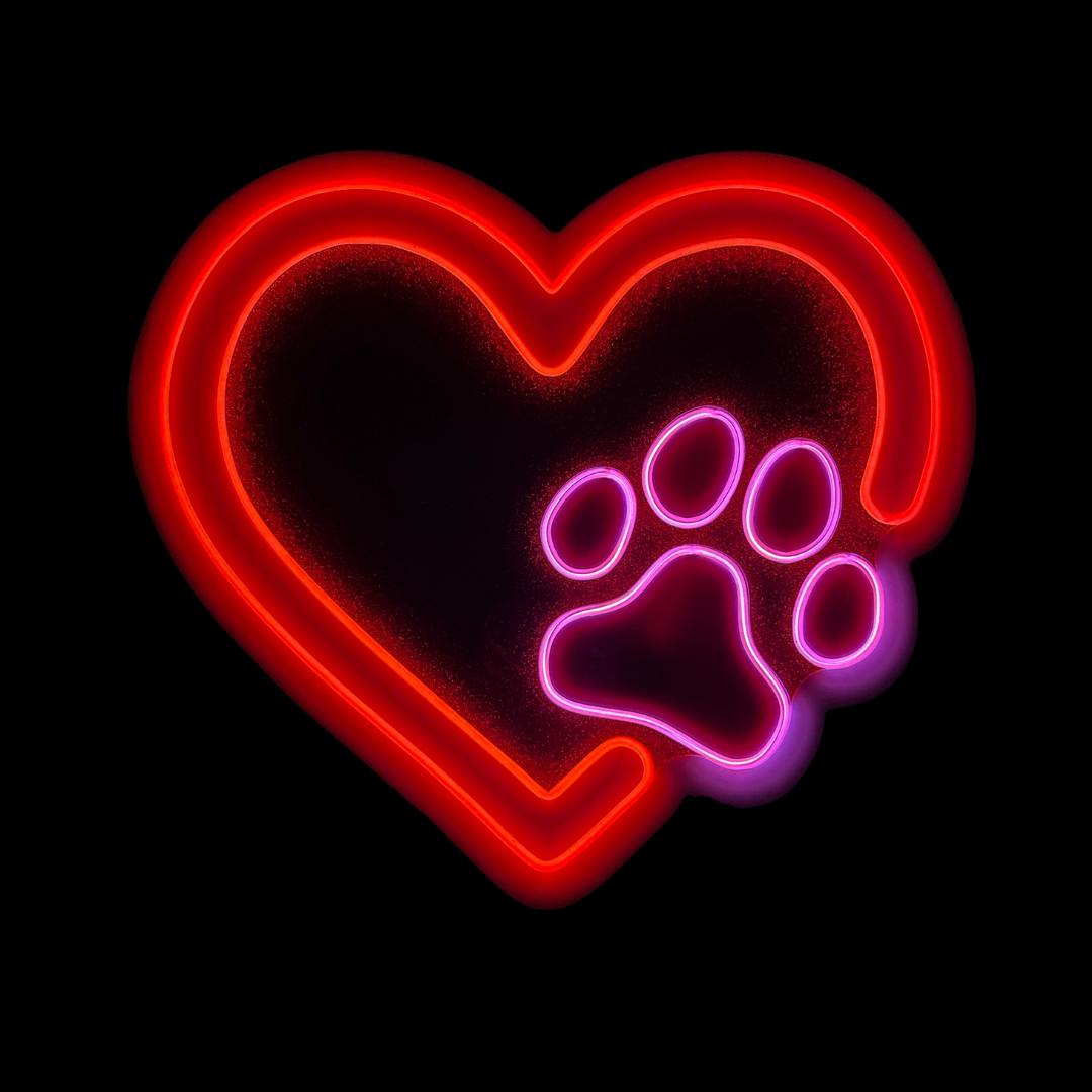 Pink Heart Neon Art