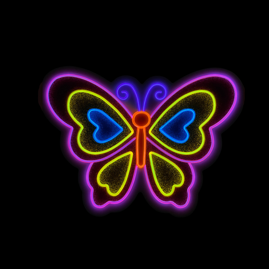 Open Wing Butterfly Neon Art