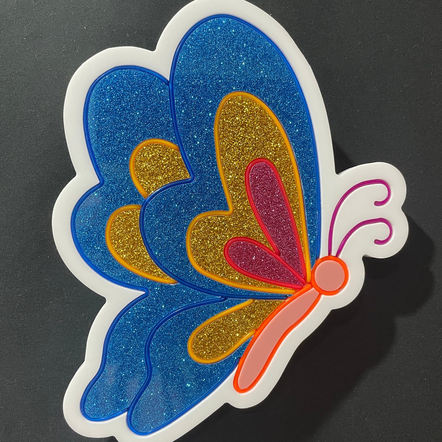 Closed Wing Butterfly Neon Art